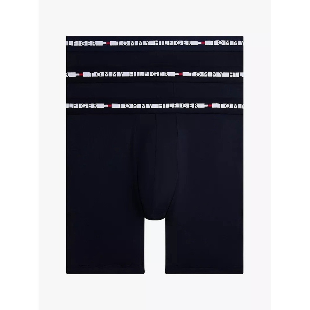 TOMMY HILFIGER 3 Pack Classic Premium‎ Boxer Briefs Black Sz XL (40-42) *NEW*